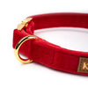 Halsband aus Samt Rot - KiezDogs